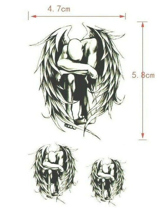 Fallen Angel Devil Waterproof Temporary Tattoo Fake Stickers Women Men Arm UK