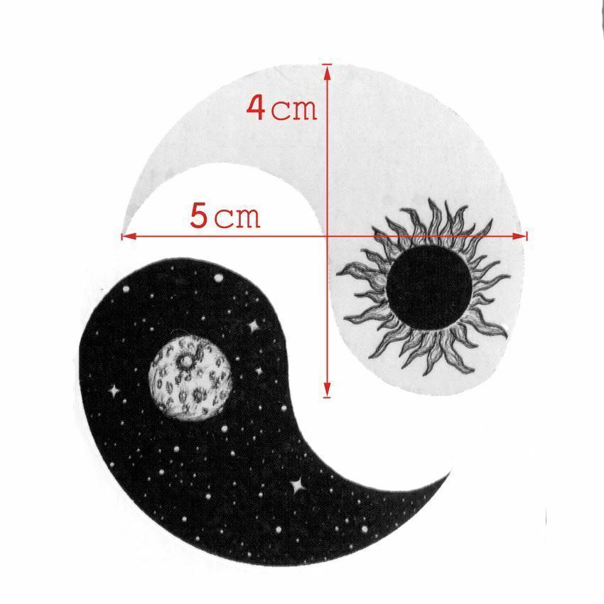 Small Ying Yang Spiritual Hand Arm Waterproof Temporary Tattoo Stickers Women