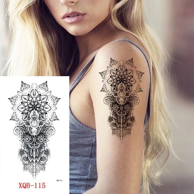 Womens Arm Tattoo Fake tattoos Body Thigh Back Leg Flowers Waterproof