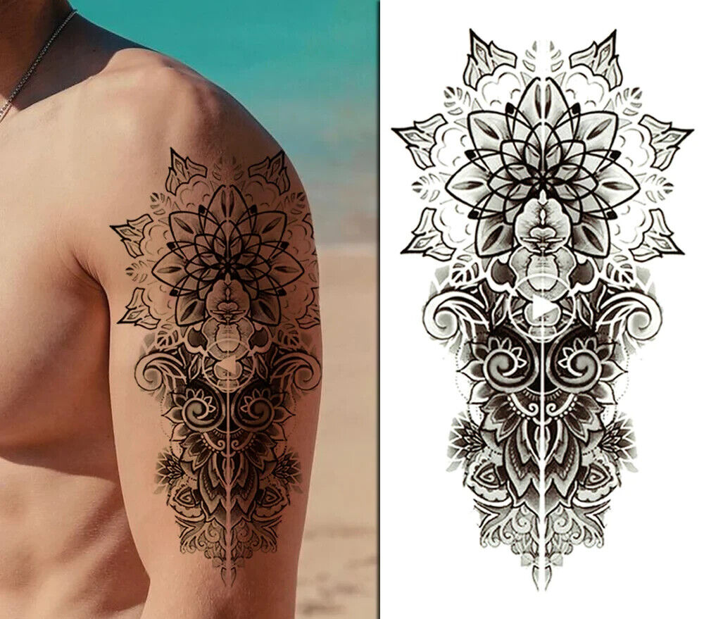 Womens Arm Tattoo Fake tattoos Body Thigh Back Leg Flowers Waterproof