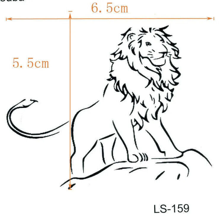 Lion King Cat Temporary Waterproof Tattoo Women Mens Kids Fake Sticker Arm