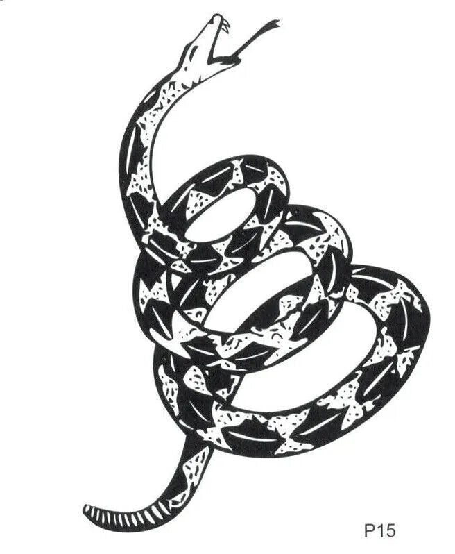 Small Snake Temporary Tattoo Waterproof Womens Mens Fake Sticker Body Tattoos