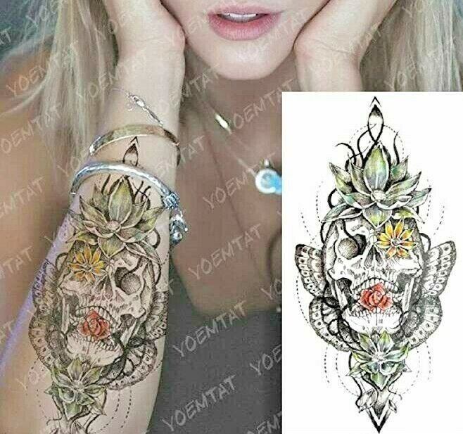 Temporary Tattoos Womens Mens Lion Sexy Flower Fake Waterproof Tattoo Sticker