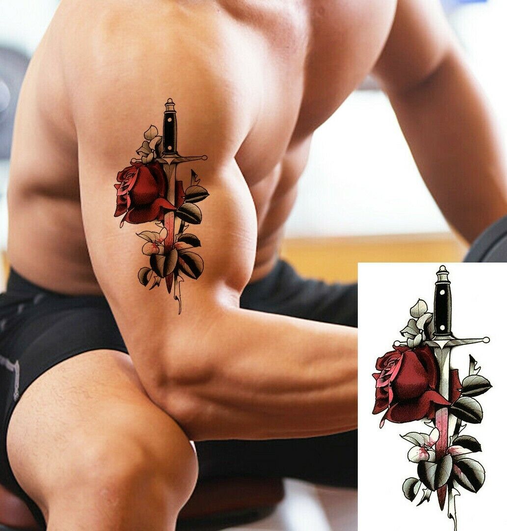 Temporary Tattoos Womens Mens Lion Sexy Flower Fake Waterproof Tattoo Sticker