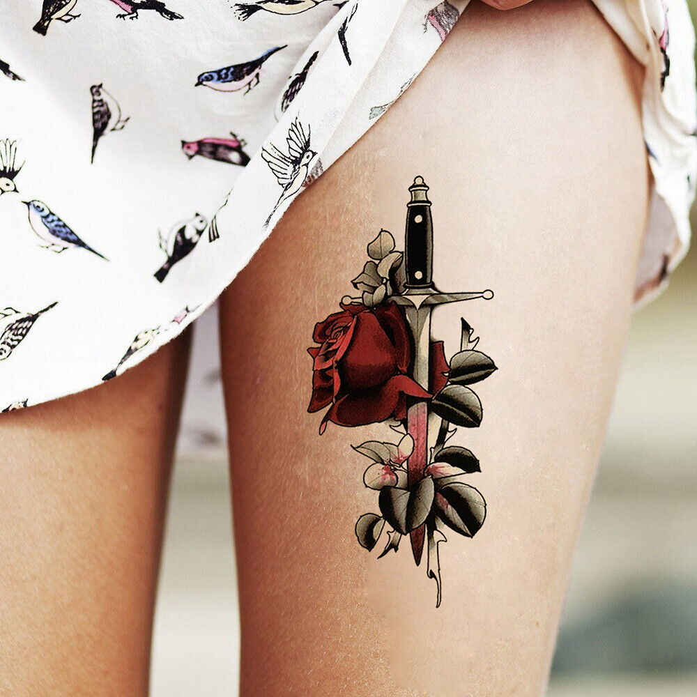 Temporary Tattoos Womens Mens Lion Sexy Flower Fake Waterproof Tattoo Sticker