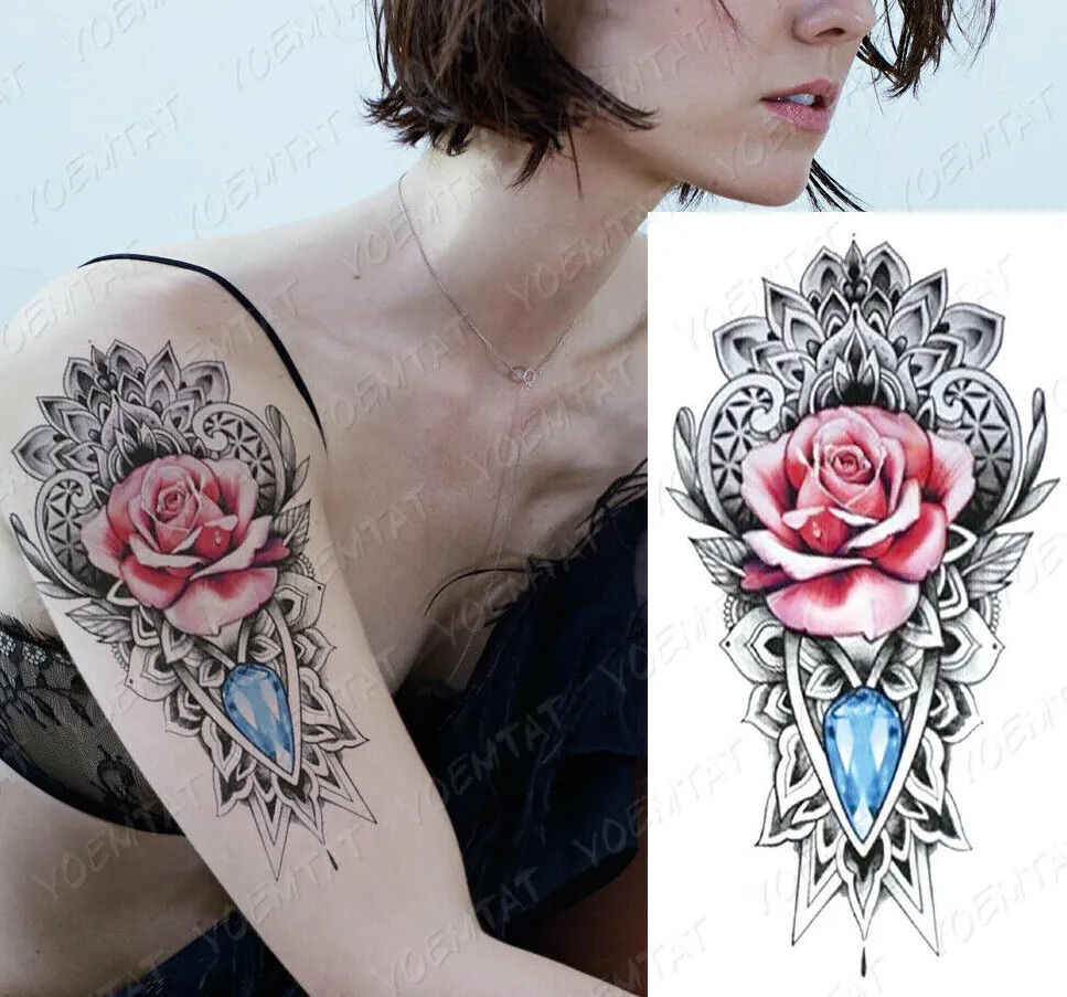 Temporary Tattoos Womens Mens Lion Sexy Flower Fake Waterproof Tattoo Sticker