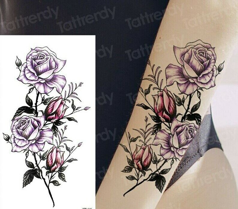 Temporary Tattoos Womens Mens Lion Sexy Flower Fake Waterproof Tattoo Sticker