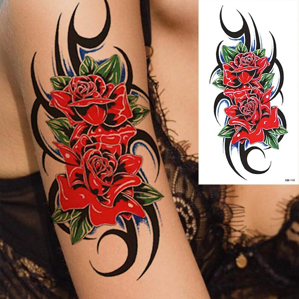 Temporary Tattoos Womens Mens Lion Sexy Flower Fake Waterproof Tattoo Sticker