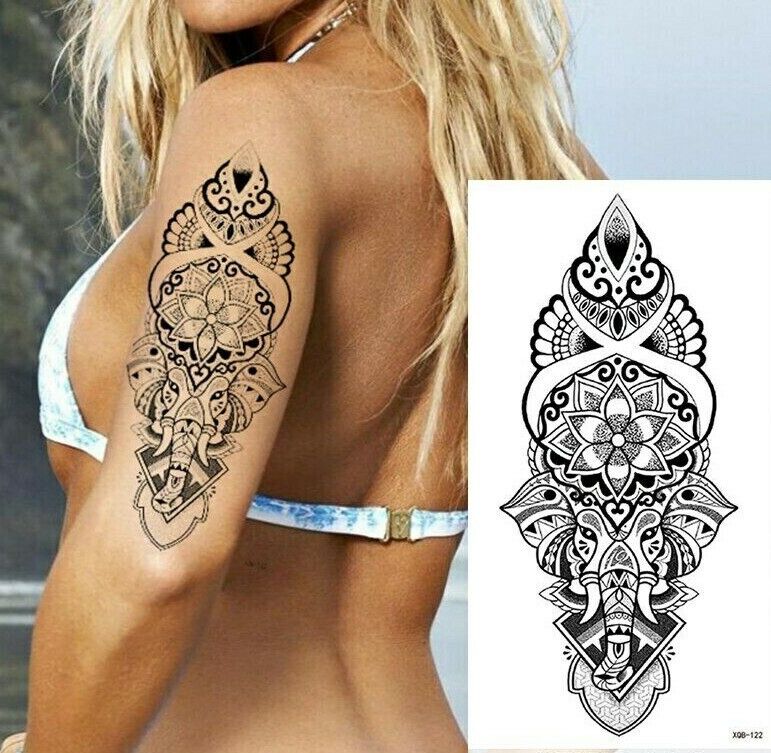 Temporary Tattoos Womens Mens Lion Sexy Flower Fake Waterproof Tattoo Sticker