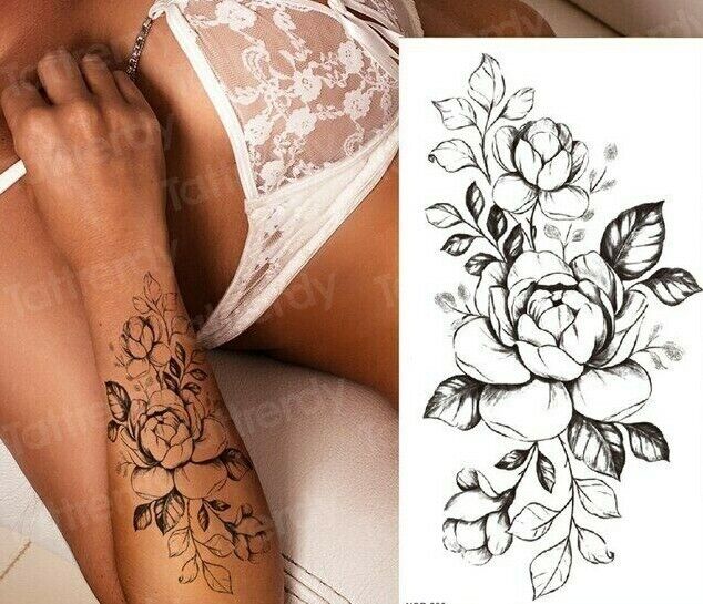 Temporary Tattoos Womens Mens Lion Sexy Flower Fake Waterproof Tattoo Sticker