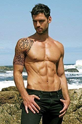 Polynesian maori Mens Tattoo Sticker The Rock Womens Leg Fake Arm Half Sleeve