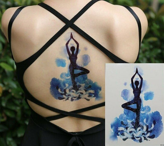 Yoga Meditating Peaceful Temporary Waterproof womens Tattoos Fake Sticker OM
