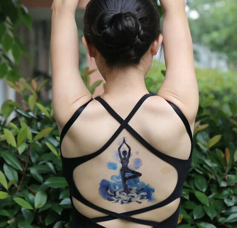 Yoga Meditating Peaceful Temporary Waterproof womens Tattoos Fake Sticker OM