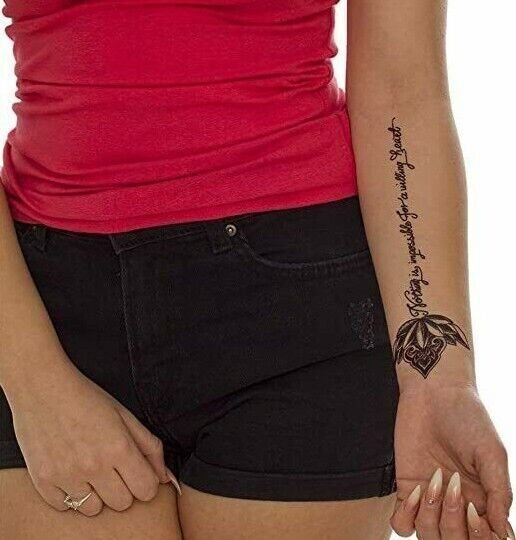 Nothings Impossible Temporary Tattoo Text Tattoos Arm Band Moon Mens Womens Hope
