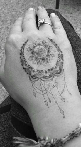 Lotus Mandala Crown Waterproof Temporary Tattoo Fake Sticker Hand Women Girls UK