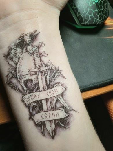 Knight Sword Temporary Tattoos Women Mens Kids Fake Sticker Waterproof