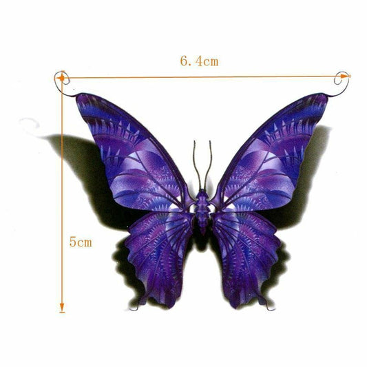 Purple Butterfly (3D) Waterproof Tattoos Women Mens Kids Fake Sticker Arm