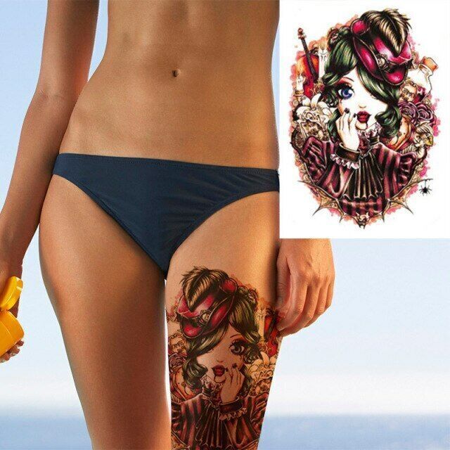 Gothic Vampire Girl Temporary Tattoo Womens Tattoos Sticker Waterproof Body Art