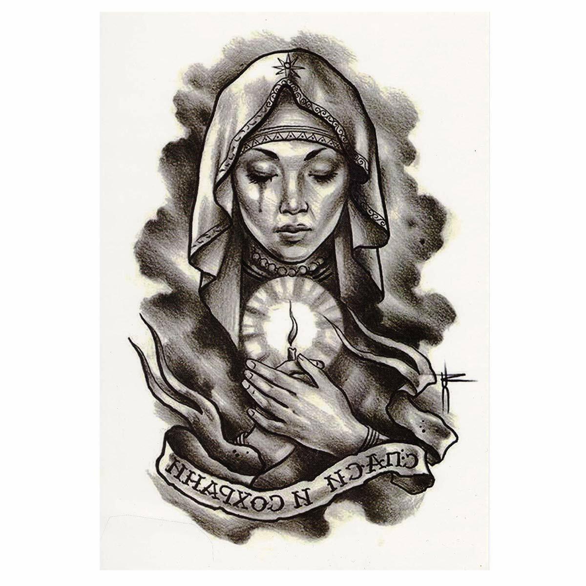 Praying Spiritual Temporary Tattoo Sleeve Womens Tattoos Mens Fake Sticker Leg