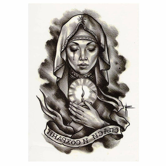 Praying Spiritual Temporary Tattoo Sleeve Womens Tattoos Mens Fake Sticker Leg
