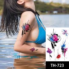 Rose Temporary Tattoos Womens tattoos Fake Sticker Arm Flower Family