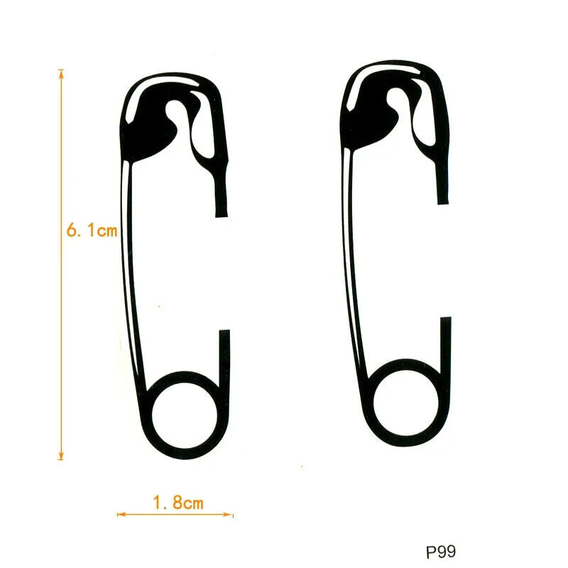 Punk tattoo Temporary Tattoos Safety Pin Fake Stickers Women Men Arm Neck Face