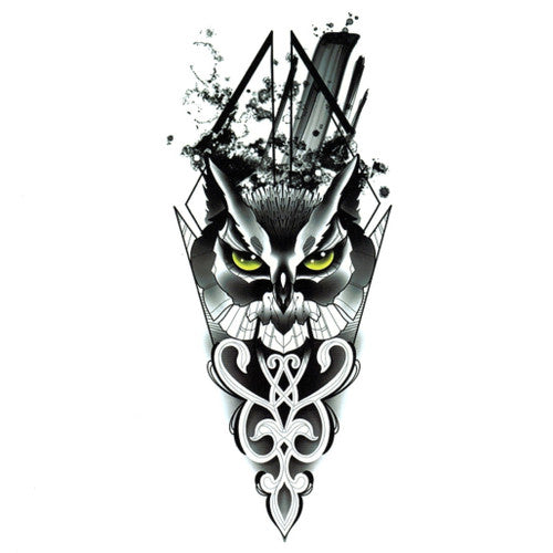 Owl Tribal Temporary Tattoo Dagger Love Fake Press Sticker Womens tattoos Mens