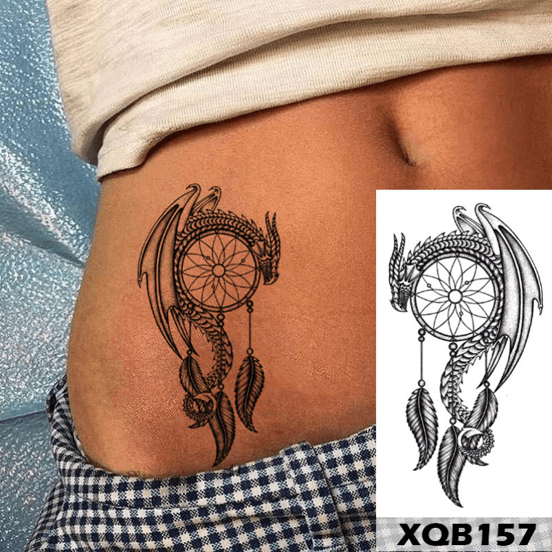 Dragon Temporary Tattoo Dreamcatcher Sticker Womens tattoos Mens Sleeve Arm