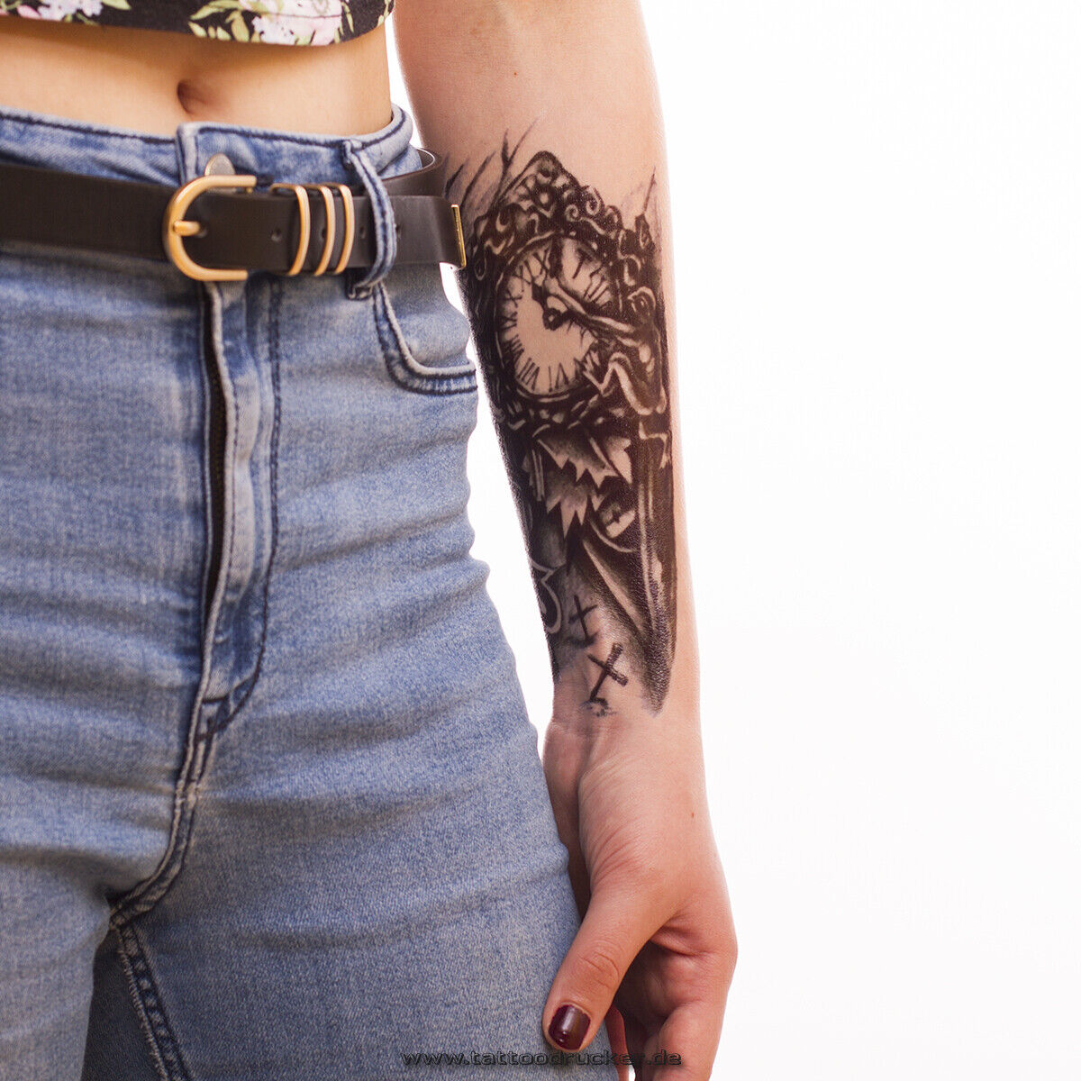 Wrecking Life Waterproof Temporary Tattoos Sleeve Women Mens Fake Sticker Arm