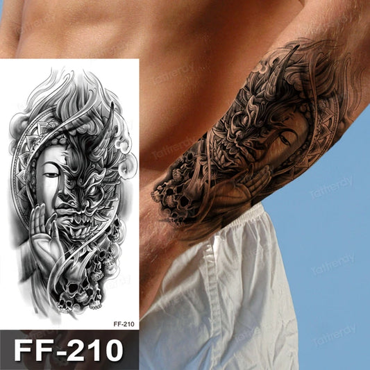 Good Bad Evil Spirits Mens Womens Temporary Tattoo Fake Tattoos Waterproof
