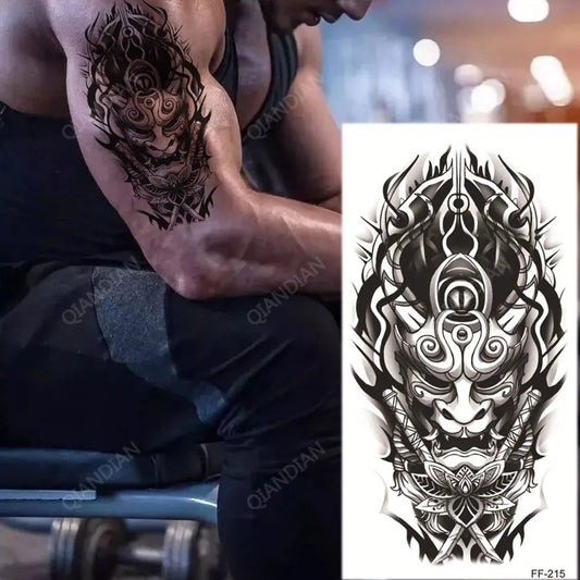 Japanese Devil Evil Mens Womens Temporary Tattoo Fake Wolves Tattoos Waterproof