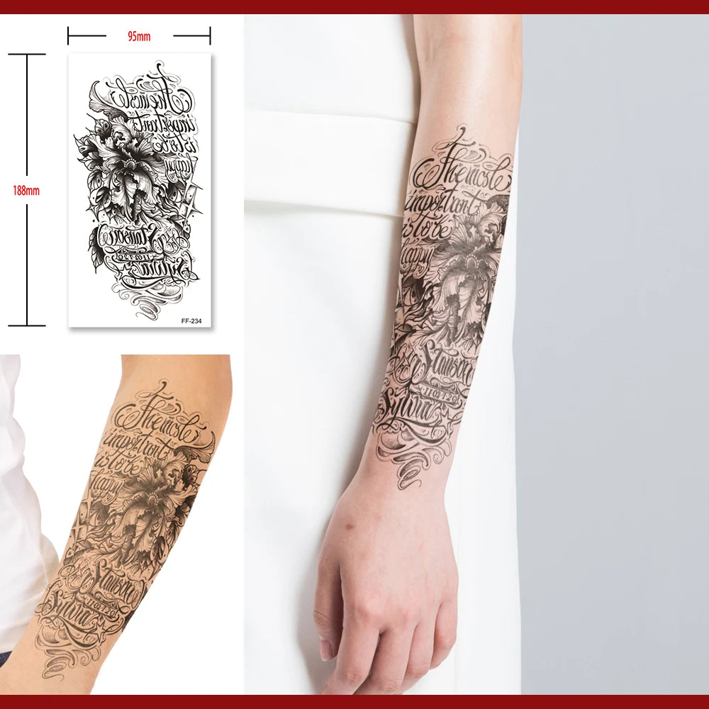 Most important to be happy text Temporary Tattoo Fake Tattoos Waterproof