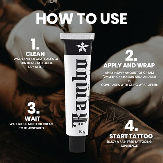 RAMBO Tattoo Numbing Cream 75% Pre Tattoos Microblading SPMU Brows for Soothing