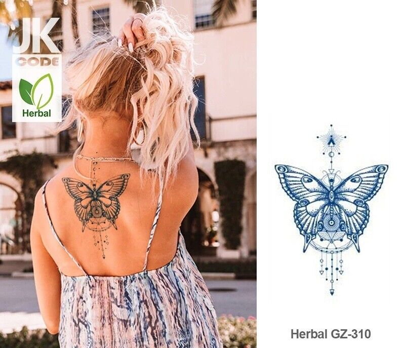 Butterfly SEMI PERMANENT Tattoos Waterproof Butterflies Tattoo Back Leg Arm