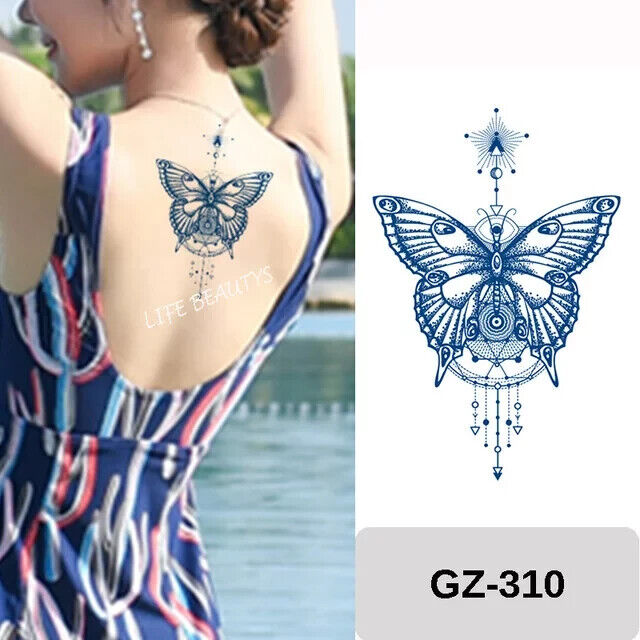 Butterfly SEMI PERMANENT Tattoos Waterproof Butterflies Tattoo Back Leg Arm