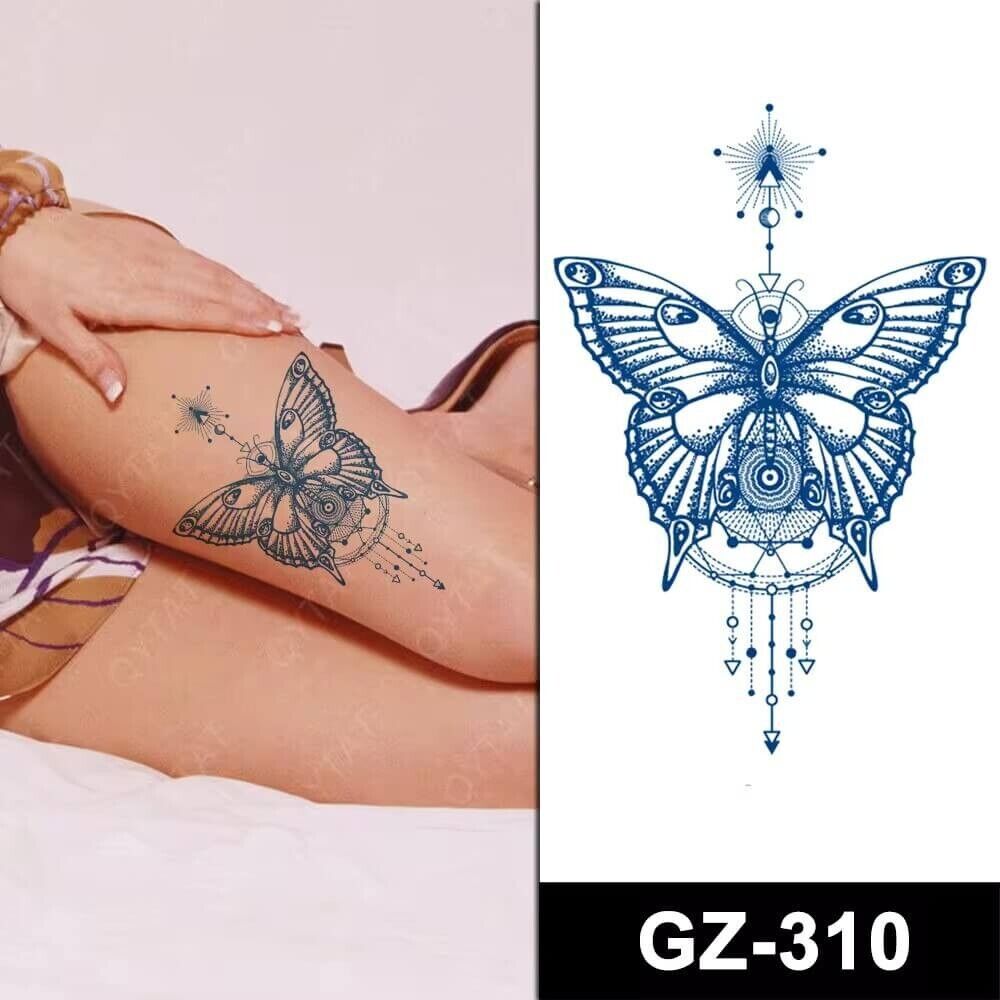 Butterfly SEMI PERMANENT Tattoos Waterproof Butterflies Tattoo Back Leg Arm