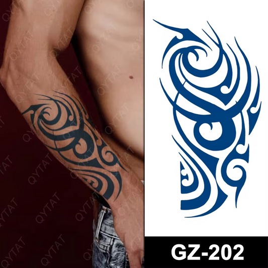Tribal Arm SEMI PERMANENT Temporary Tattoos Long Lasting Womens Mens Body Leg