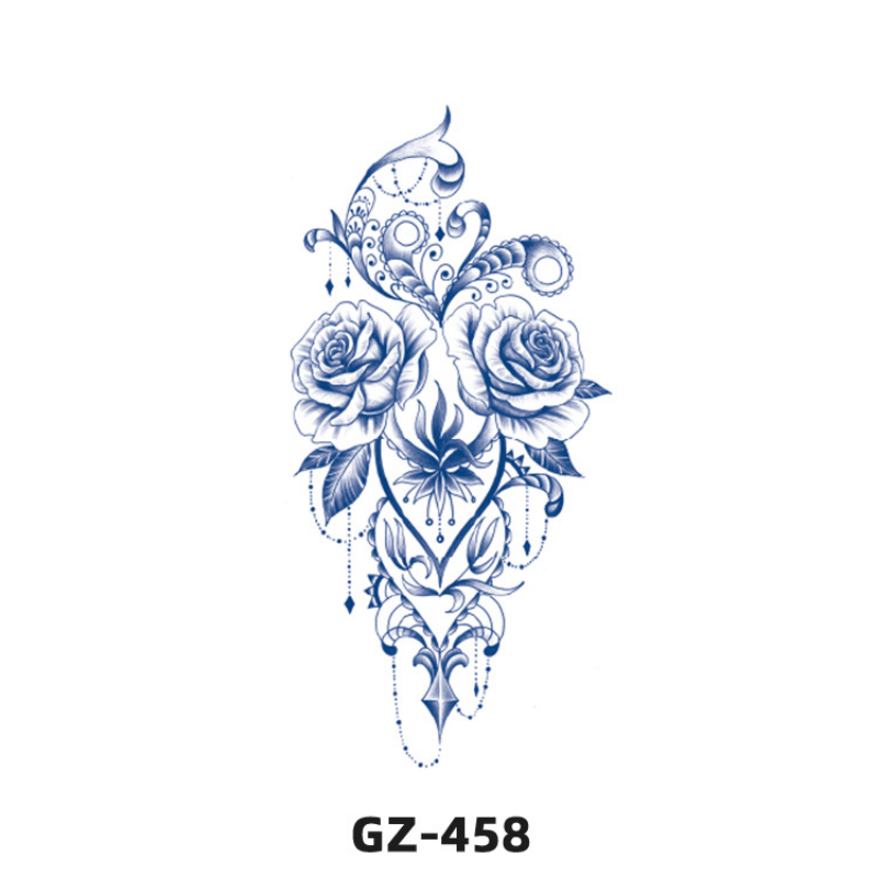 Pretty Roses Lace SEMI PERMANENT Temporary Tattoos Waterproof Womens Arm Leg