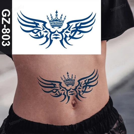 Tribal Band SEMI PERMANENT Temporary Tattoos Waterproof Sternum Womens Body Leg