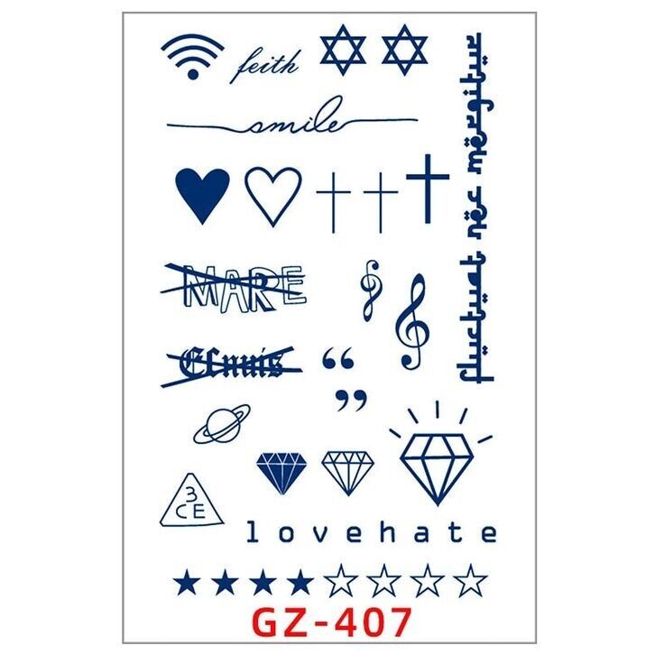 Mini Tattoo SEMI PERMANENT Temporary Tattoos Waterproof Womens Mens hand arm