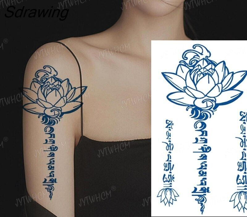Flower Arm Semi Permanent Tattoos Mens Womens Long Lasting Tattoo Body Chest