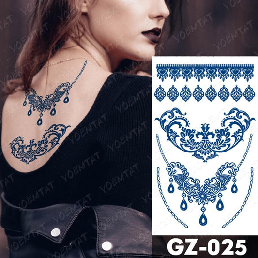 Chain Pattern Semi Permanent Tattoos Mens Womens Long Lasting Tattoo Body Chest