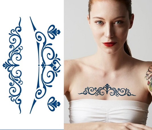 Semi Permanent Tattoos Waterproof Mens Womens Long Lasting Tattoo Sternum Chest