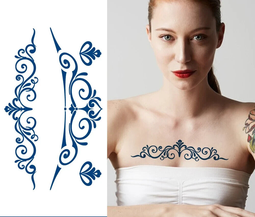 Chest Arm Band Semi Permanent Tattoos Mens Womens Long Lasting Tattoo Sternum