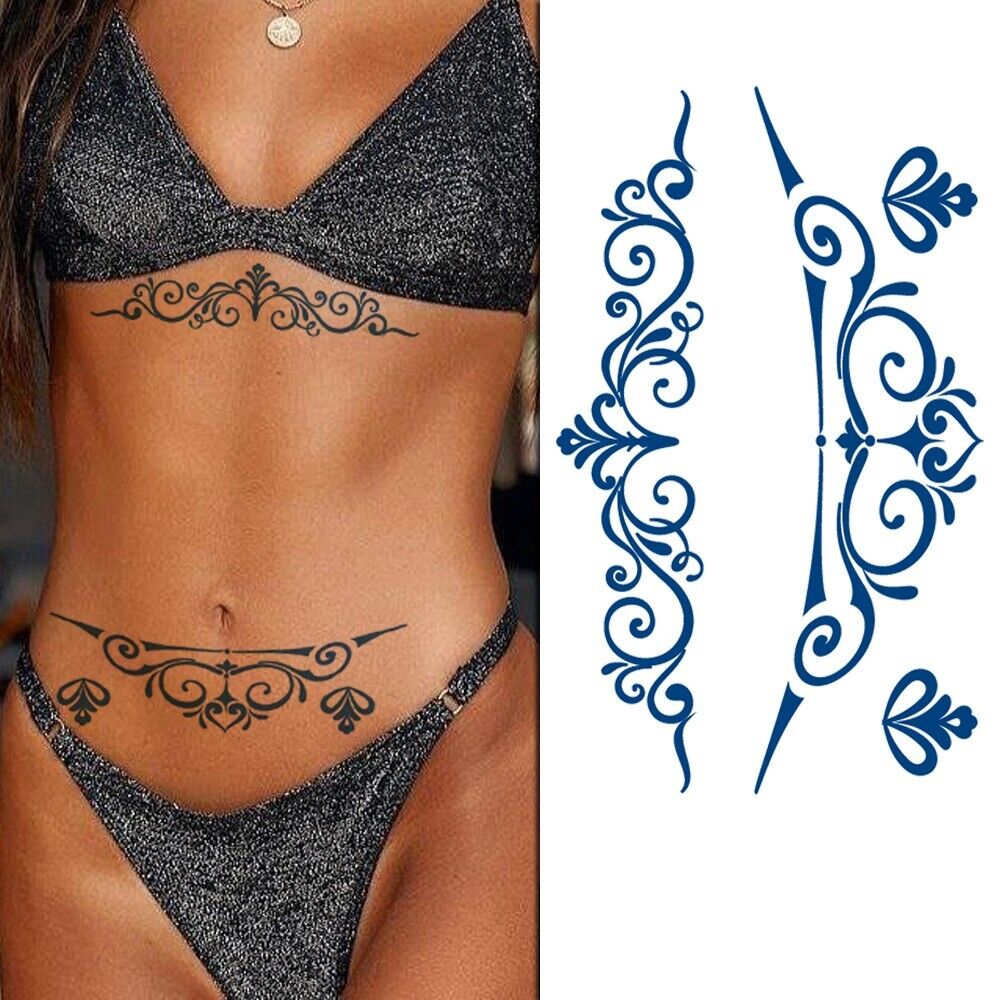 Chest Arm Band Semi Permanent Tattoos Mens Womens Long Lasting Tattoo Sternum