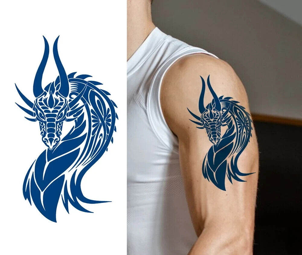 Dragon Semi Permanent Tattoos Mens Womens Long Lasting Fake Waterproof Tattoo