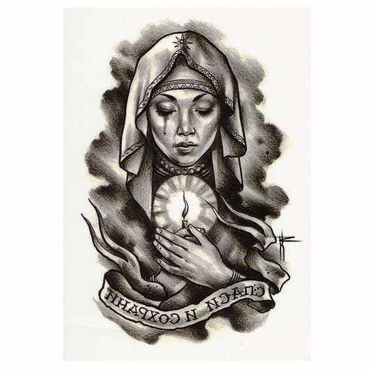 Praying Temporary Tattoo Spiritual tattoos Womens Mens Fake Sticker Waterproof