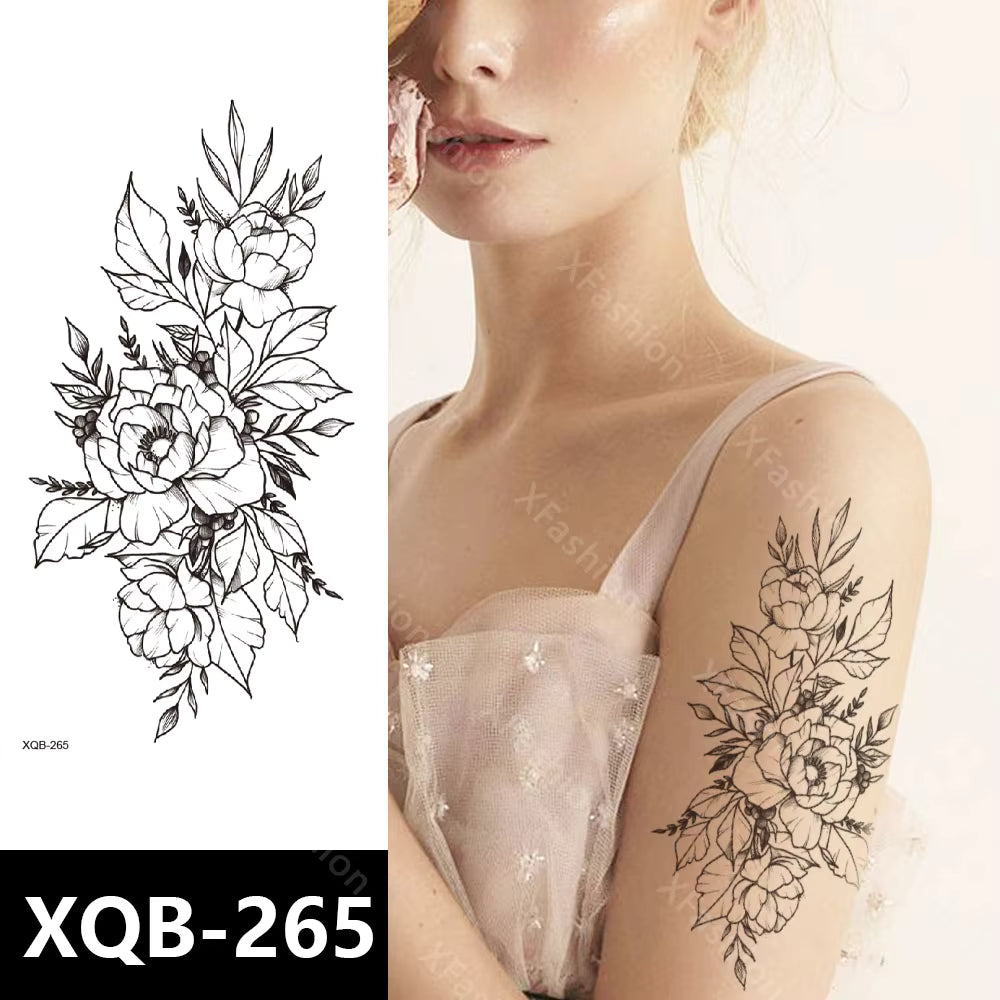 Flowers Womens Temporary Tattoo Fake Womens tattoos Arm Leg Thigh Back