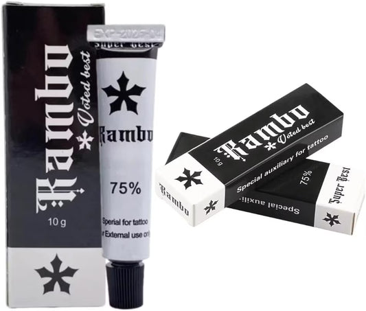 Rambo 75% Lidocaine Tattoo Numbing Cream – Tattoo & Microblading Soothing Cream