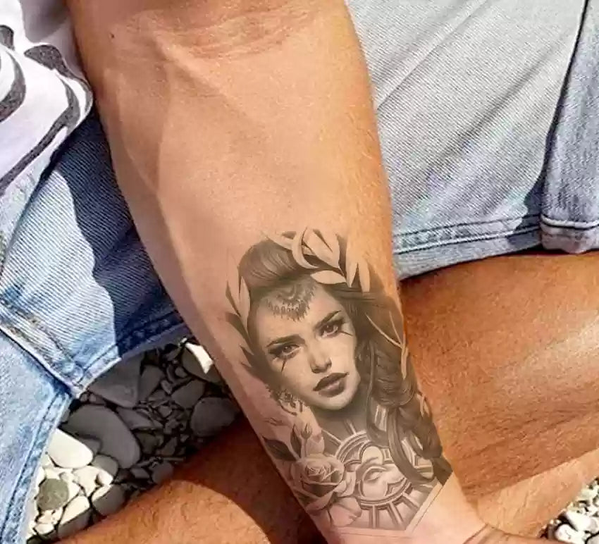 Vampire Woman Temporary Tattoo Roses Waterproof Womens Tattooo Fake Arm Leg Mens